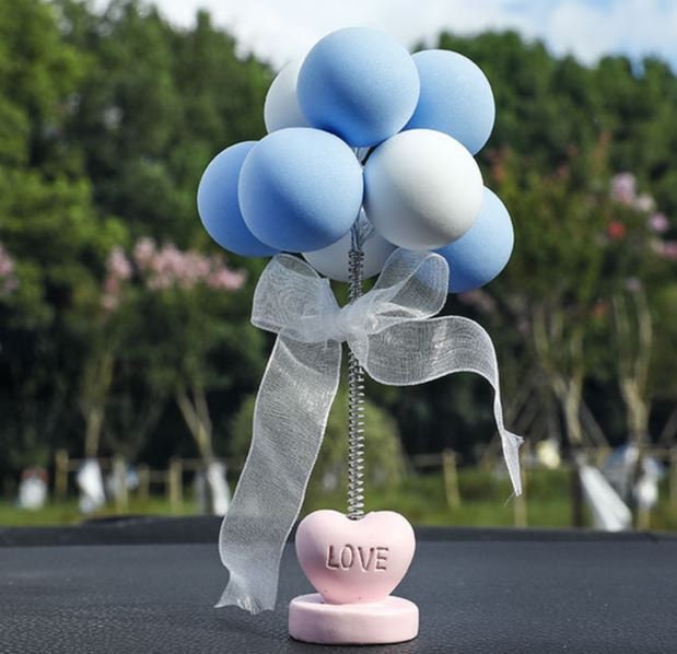 Cute Love Balloon Bouquet Car Dashboard Decoration | Couple Car Ornament | Unique Car Accessory Gift | Car Charm | New Car Gift
