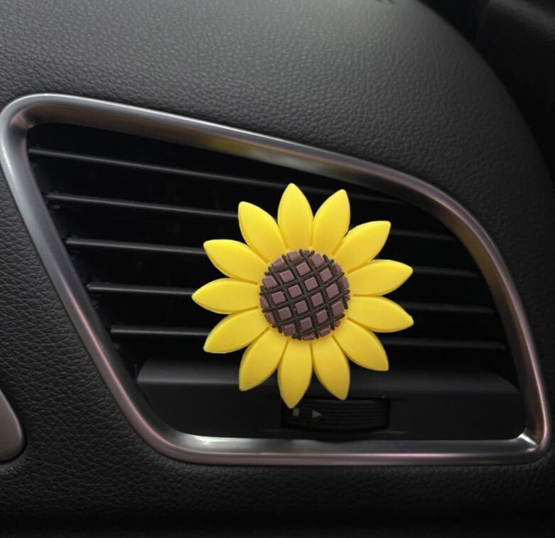 Set of 2 Cute Sunflower Vent Clip | Car Air Freshener | Air Freshener Clip | Sunflower Accessories | Air Fresheners | New Car Gift