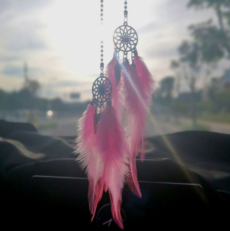 Cute Dream Catcher with Feathers for Cars | Rear View Mirror Accessories | Car Ornament | Car Dashboard Decor | New Car Gift