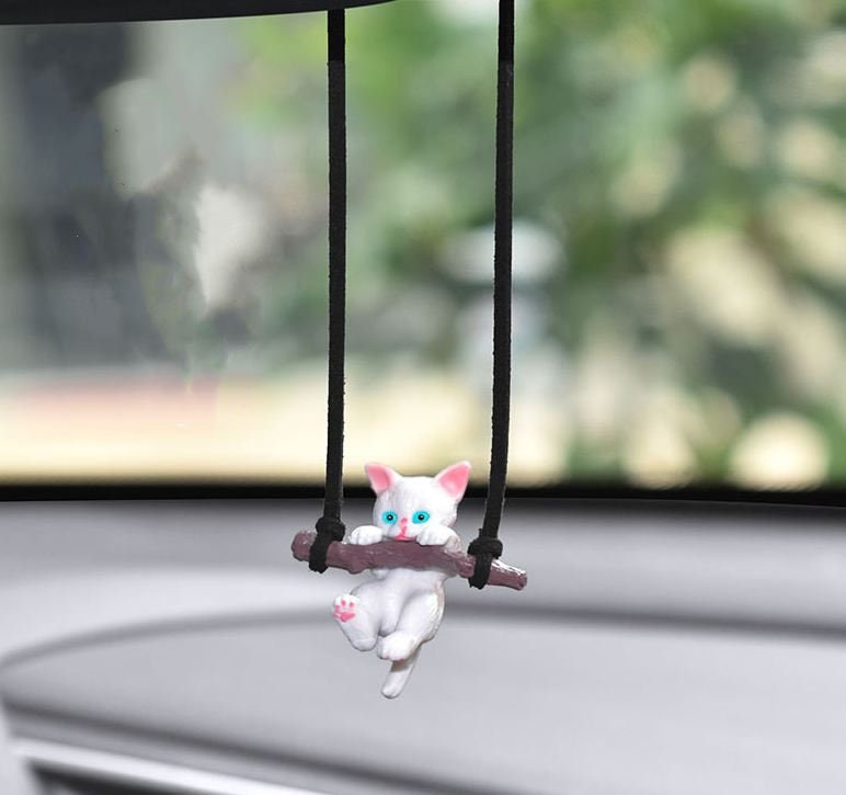 Hängendes Zubehör für Autospiegel mit schwingender Katze