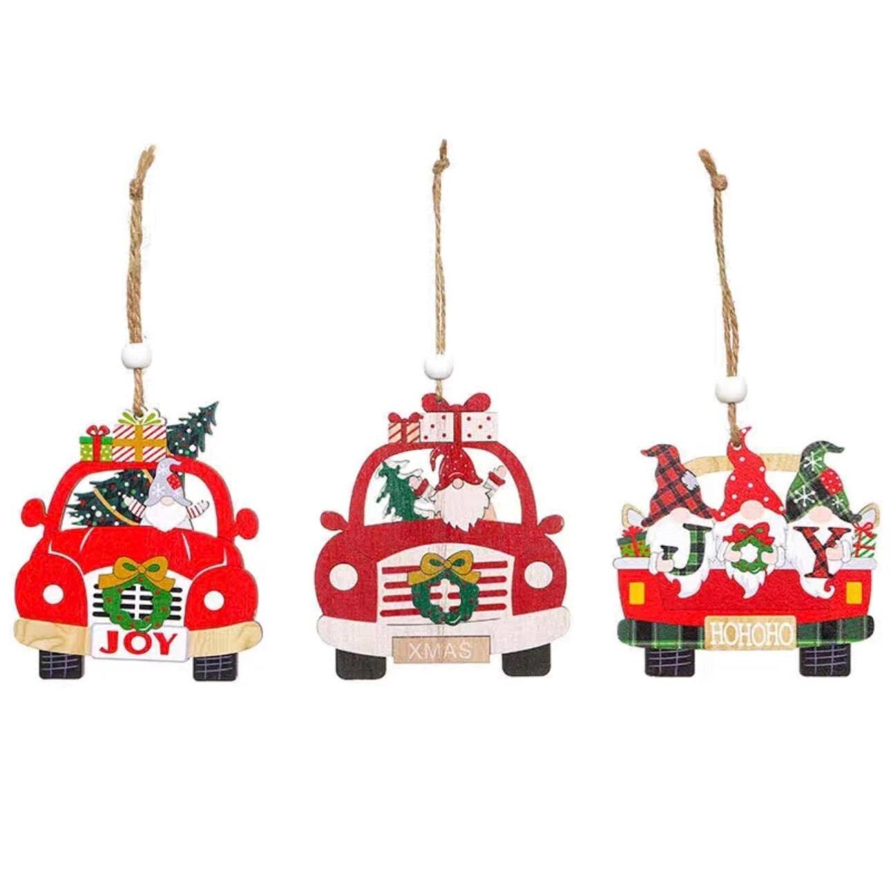 Cute Festive Christmas Mirror Hanger Accessory (3 Pack) | Xmas Holiday Car Accessory | Car Charm | Holiday Gift | Christmas Decoration