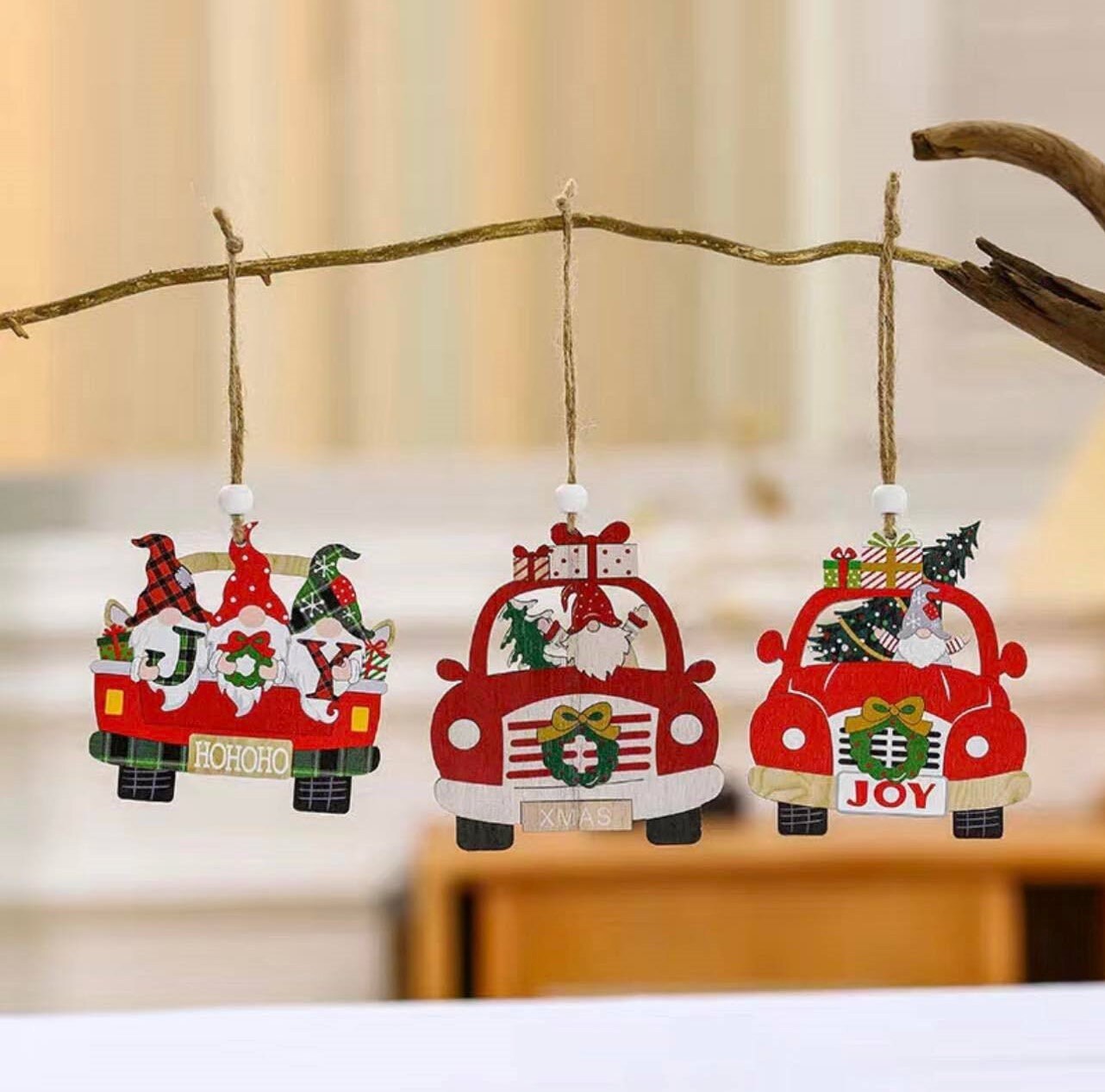 Cute Festive Christmas Mirror Hanger Accessory (3 Pack) | Xmas Holiday Car Accessory | Car Charm | Holiday Gift | Christmas Decoration