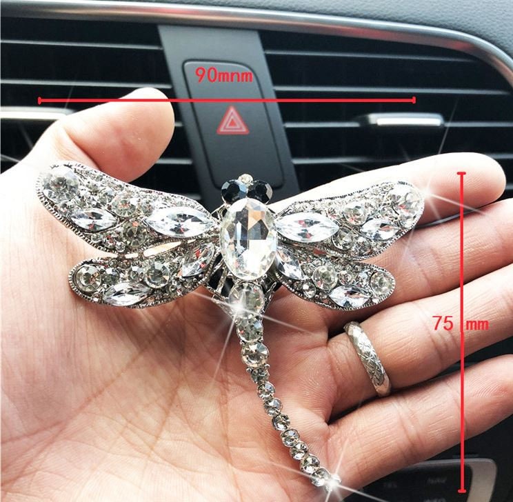 Cute Crystal Rhinestone Dragonfly Air Vent Clip | Air Freshener Clip | Bling Car Accessories | Cute Car Accessory | New Car Gift