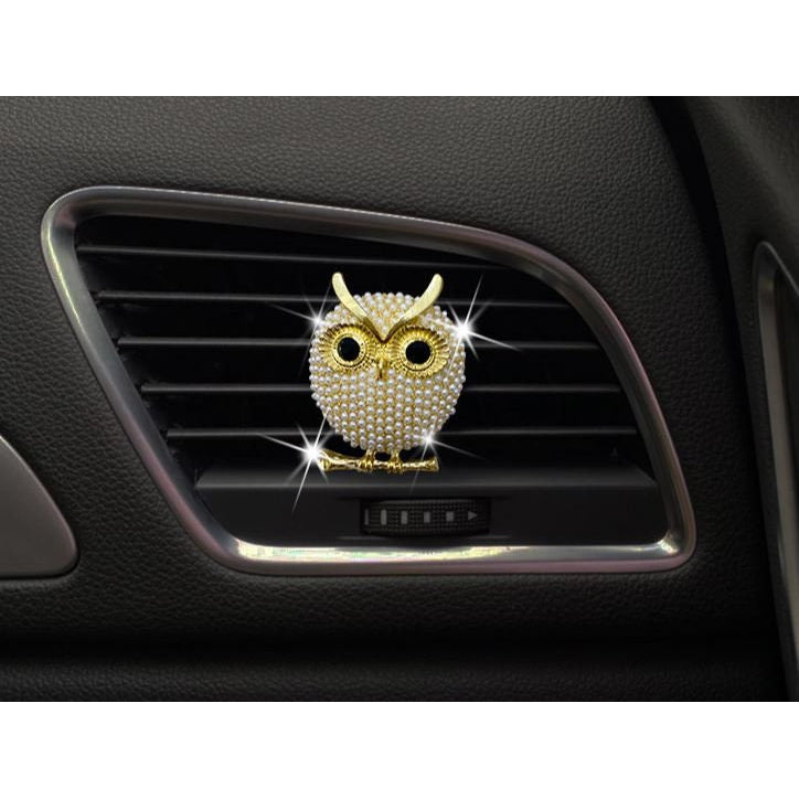 Cute Crystal Rhinestone Owl Bird Air Vent Clip