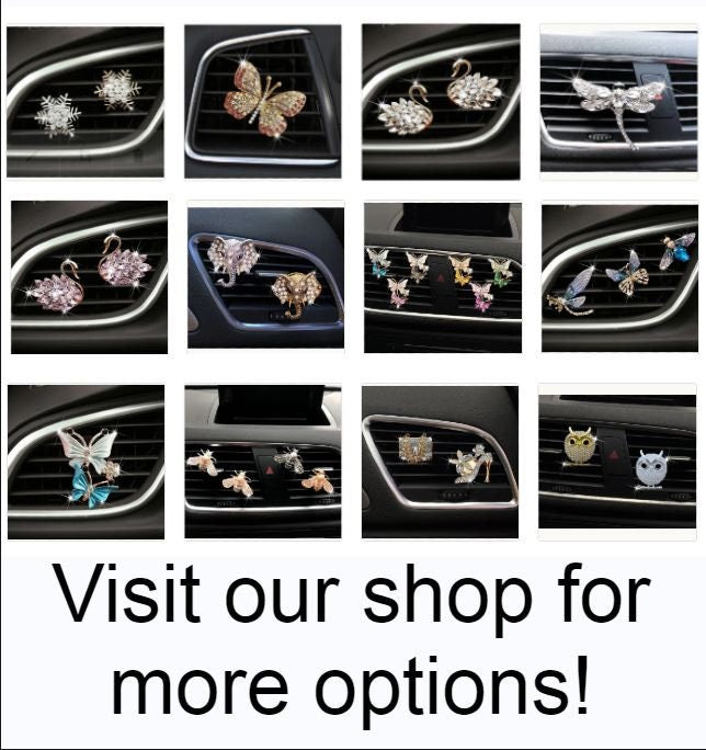 Set of 2 Luxury Crystal Rhinestone Heels & Purse Air Vent Clip | Bling Car Accessories | Cute Car Accessory | New Car Gift