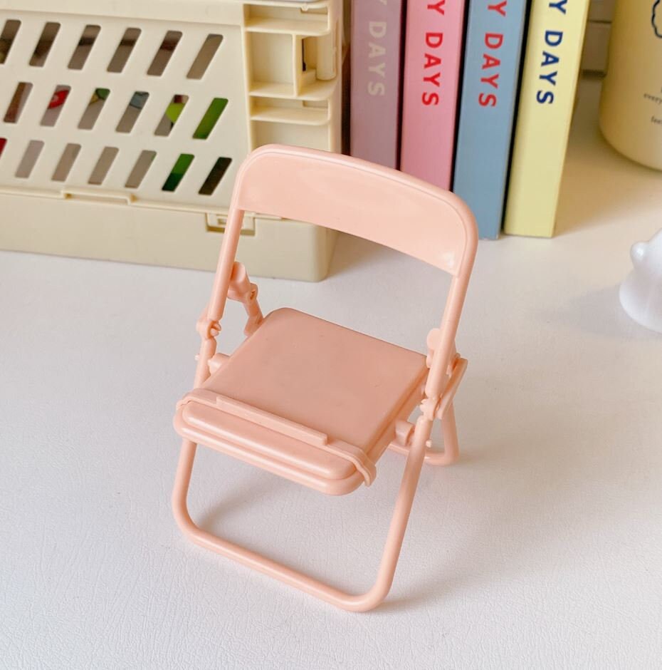 Cute Mini Foldable Chair Phone Holder Stand | Cellphone Holder | Desktop Organizers | Aesthetic PC Office Setup | New Car Gift