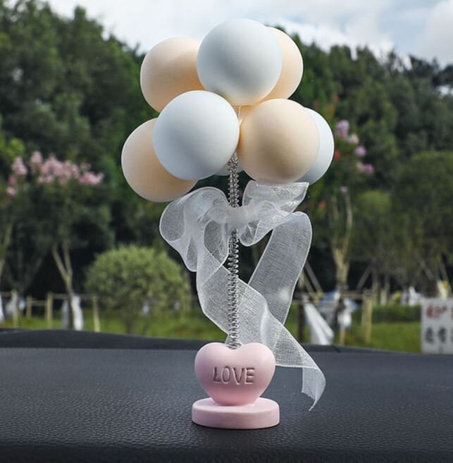 Cute Love Balloon Bouquet Car Dashboard Decoration | Couple Car Ornament | Unique Car Accessory Gift | Car Charm | New Car Gift