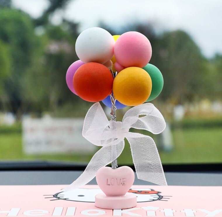 Cute Love Balloon Bouquet Car Dashboard Decoration | Couple Car Ornament | Unique Car Accessory Gift | Car Charm | New Car Gift