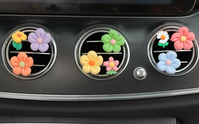 Set of 6 Cute Sakura Flower Air Vent Clip | Air Freshener Clip | Car Flower Accessories | Cute Car Accessories | New Car Gift