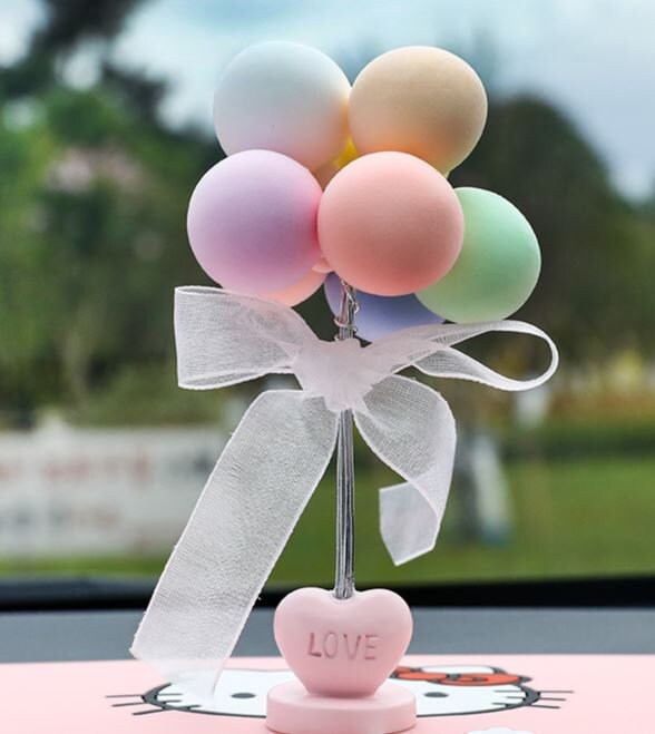 Cute Love Balloon Bouquet Car Dashboard Decoration | Couple Car Ornament | Unique Car Accessory Gift | Car Charm | New Car Gift