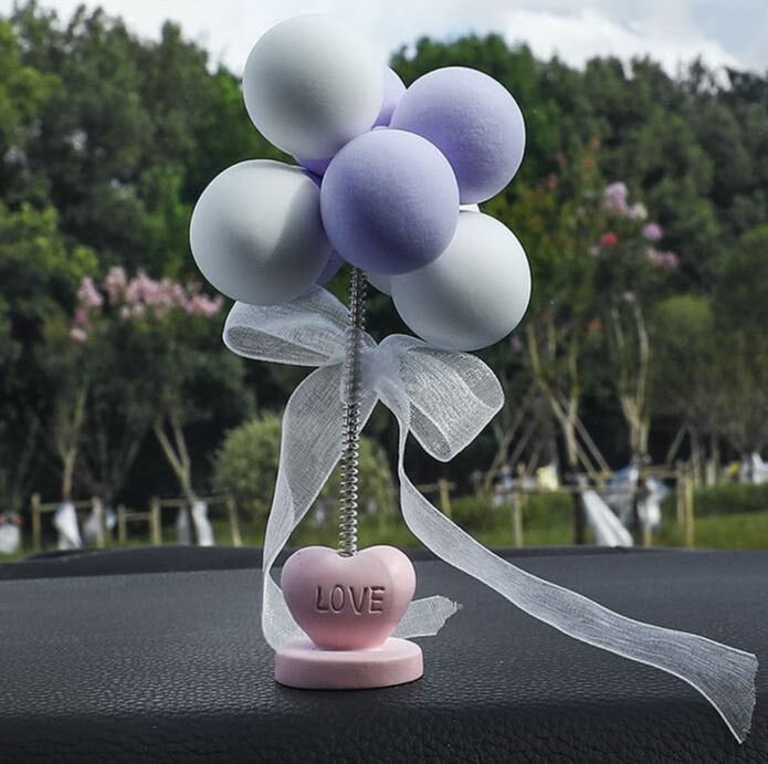 Cute Love Balloon Bouquet Car Dashboard Decoration | Couple Car Ornament | Unique Car Accessory Gift | Car Charm | New Car Gift