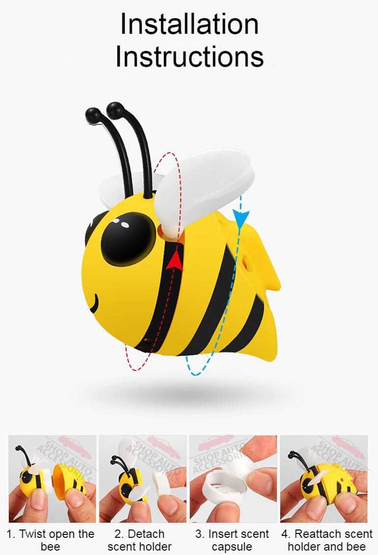 Cute Buzzing Flying Bumblebee Air Vent Clip | Bumblebee Insect Air Freshener Clip | Cute Car Accessories | New Car Gift