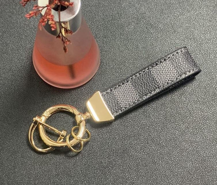 Cute Designer Checkerboard Leather Keychain | Luxury Keychains | Unique Car Accessory Gift for Her | Aesthetic Car Charm | Father's Day Gift