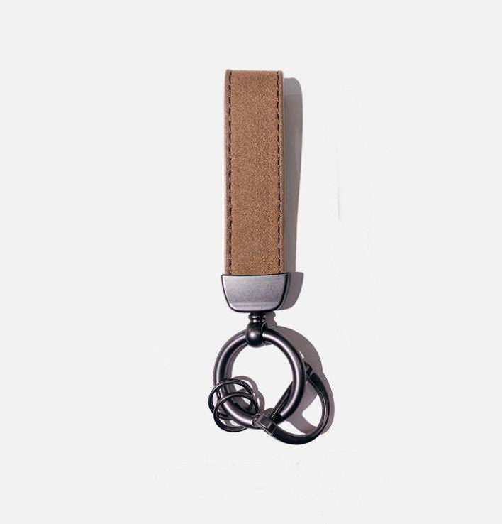 Cute Simple Suede Keychain with Metal Key Ring | Unique Car Accessory Gift for Her | Aesthetic Car Charm | New Car Gift