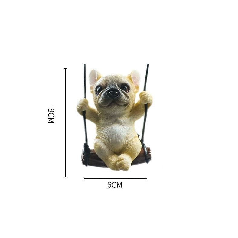 Cute Swinging French Bull Dog Rear View Mirror Charm | Frenchie Dog Car Ornament | Pug Car Accessory Gift | New Car Gift