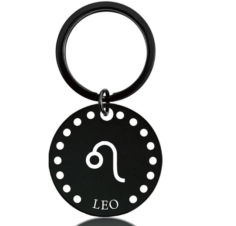 Cute Simple Leo Zodiac Keychain Keyring | Horoscope Accessory | Unique Car Accessory Gift for Her | Car Charm | New Car Gift