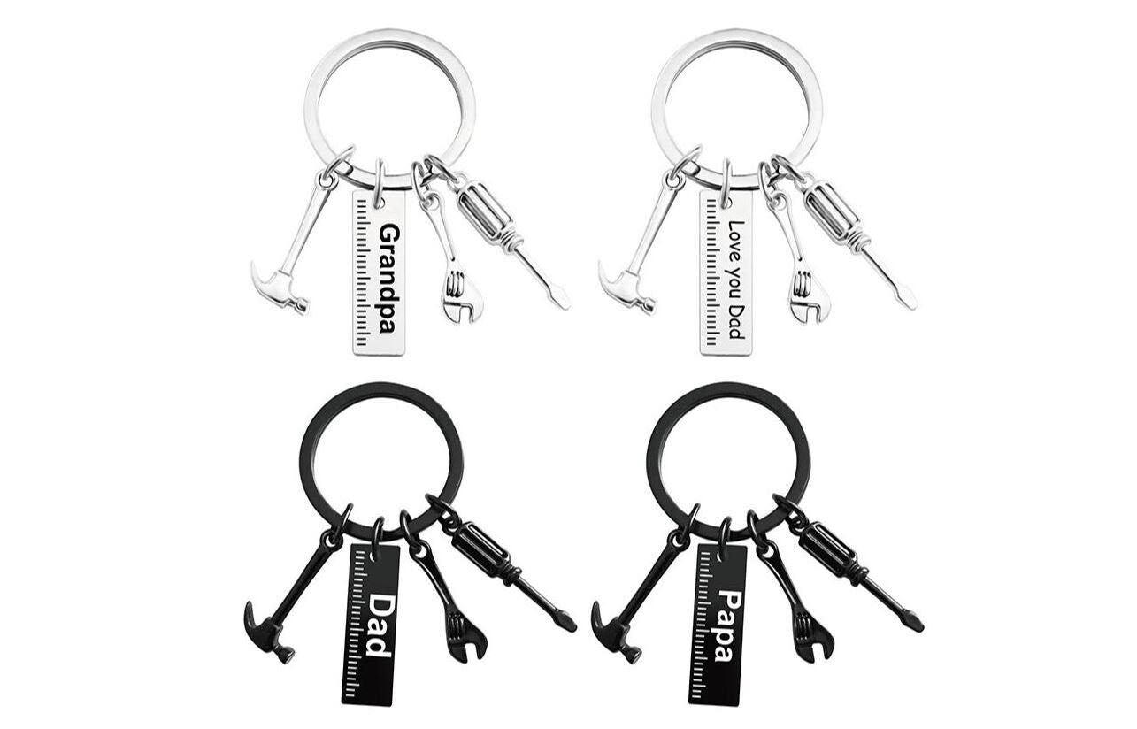 Gift for Dad | Hammer Screwdriver Wrench Tool Keychain Keyring | Handyman Car Accessory | Unique Car Accessory | New Car Gift