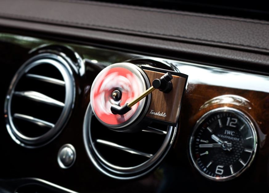 Minimalist Style Wood Turntable Perfume Air Vent Clip | Wood Air Freshener Clip | Premium Car Accessories | New Car Gift