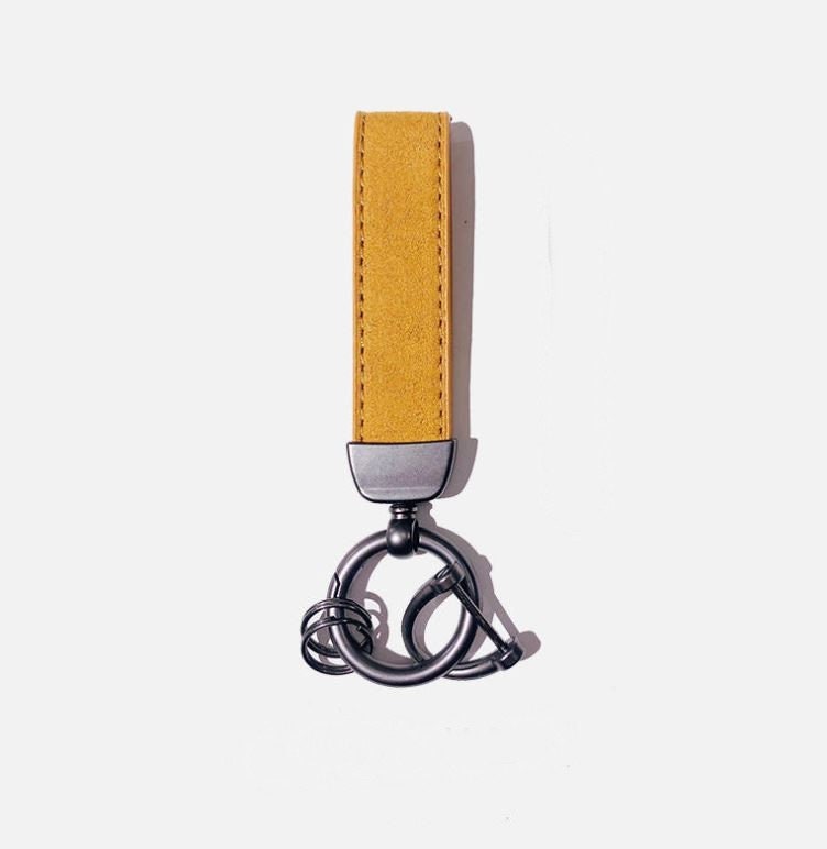 Cute Simple Suede Keychain with Metal Key Ring | Unique Car Accessory Gift for Her | Aesthetic Car Charm | New Car Gift