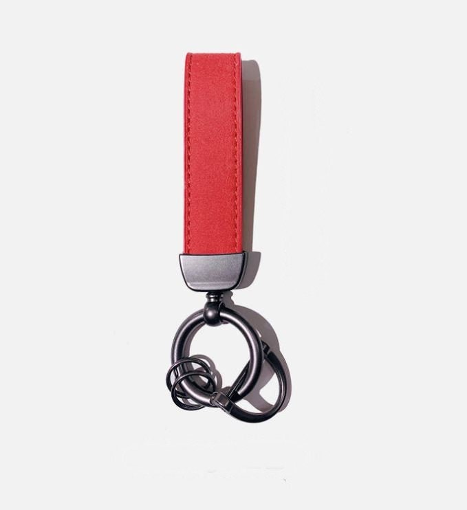 Cute Simple Suede Keychain with Metal Key Ring | Unique Car Accessory Gift for Her | Aesthetic Car Charm | New Car Gift