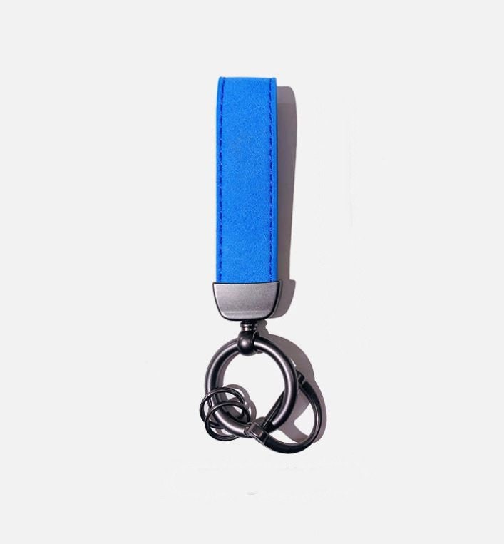 Cute Simple Suede Keychain with Metal Key Ring | Unique Car Accessory Gift for Her | Aesthetic Car Charm | New Car Gift