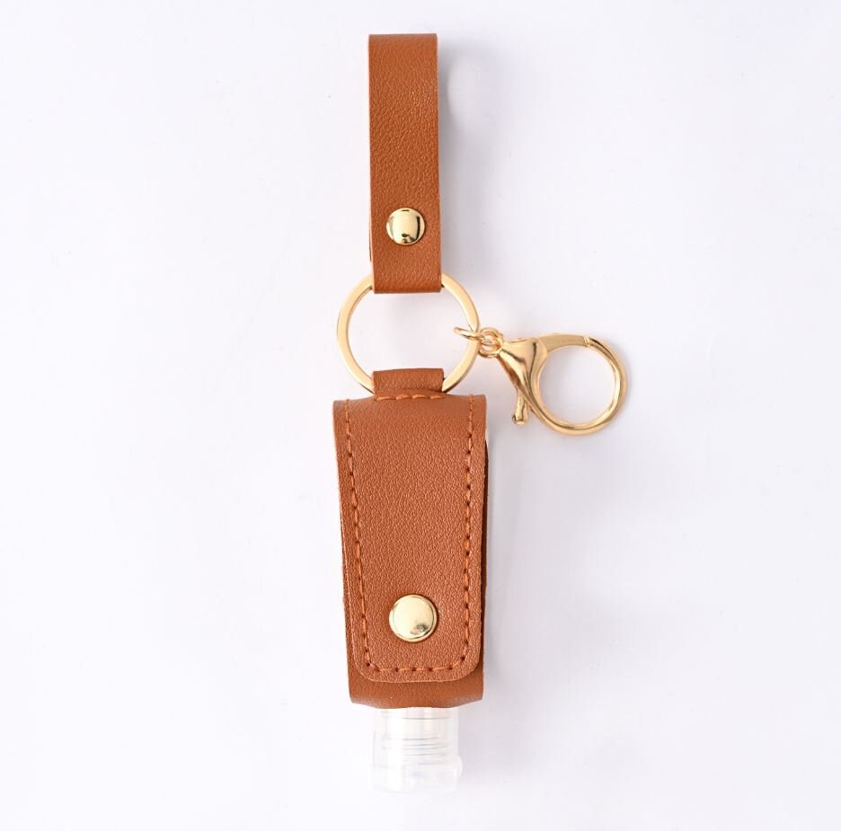 Stylish Leather Hand Sanitizer Keychain Case | Lotion Keychain Holder | Keychain Accessories | Car Accessories for Women | New Car Gifts
