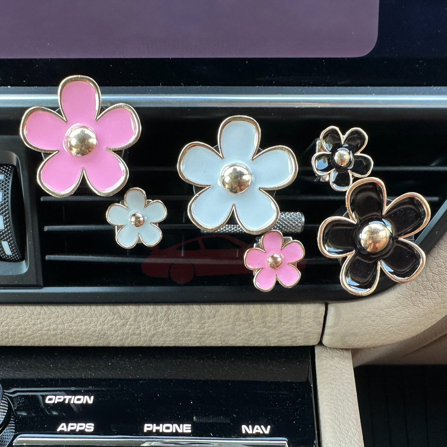 Set of 6 Cute Daisy Flowers Air Vent Clips | Car Interior Decor | Car Flower Accessories | Cute Air Fresheners | New Car Gift