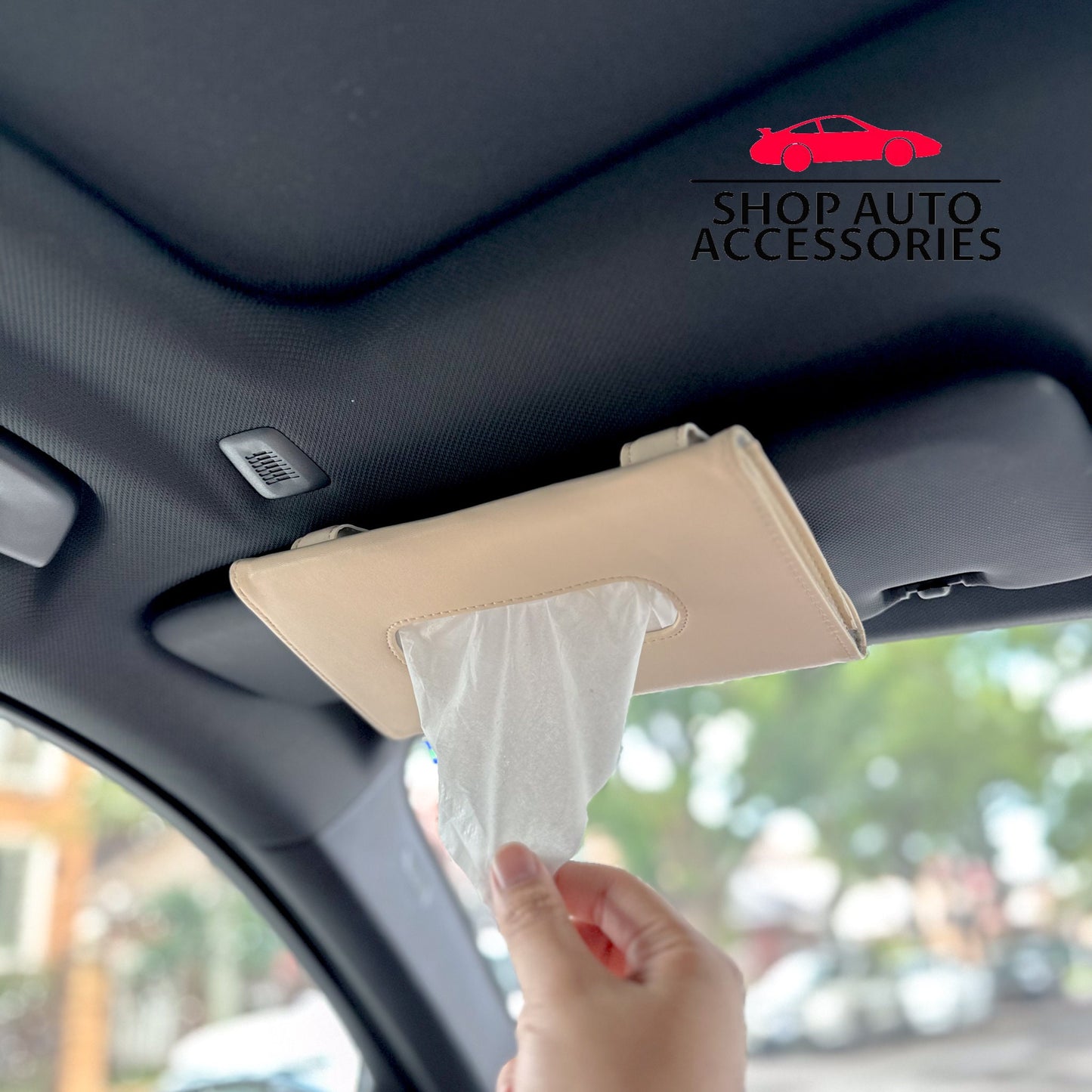 Minimal Leather Car Sunshade Visor Tissue Holder | Car Storage Pouch | Car Visor Organizer | Sun Visor Storage | New Car Gift