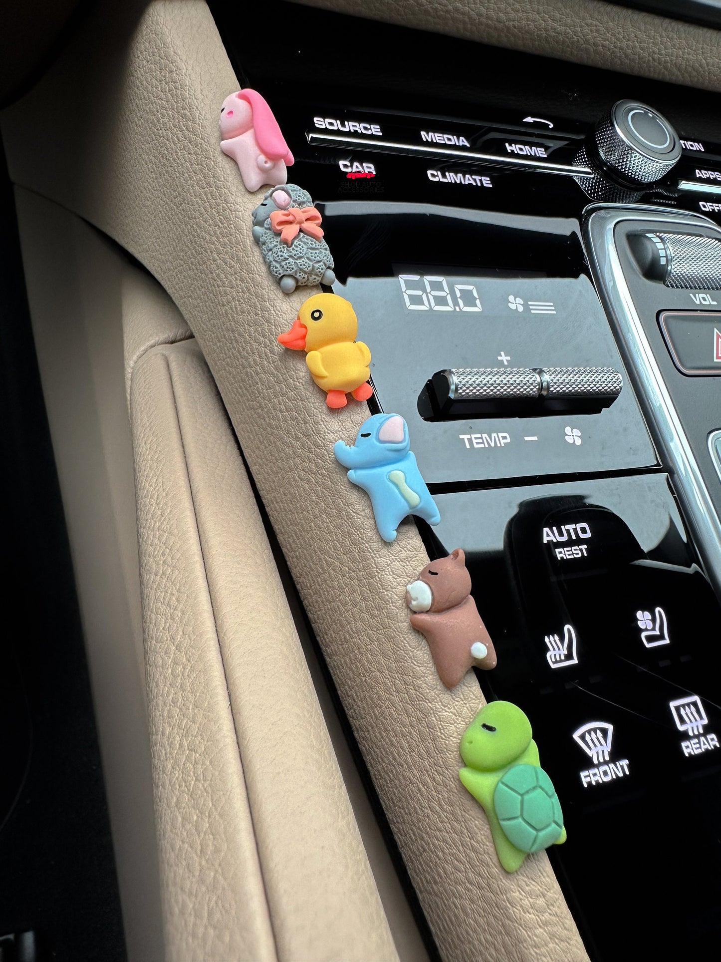 Set of 6 Cute Mini Animals Car Dashboard Accessory | Little Duck Car Ornament | Unique Car Accessory Gift | Car Charm | New Car Gift