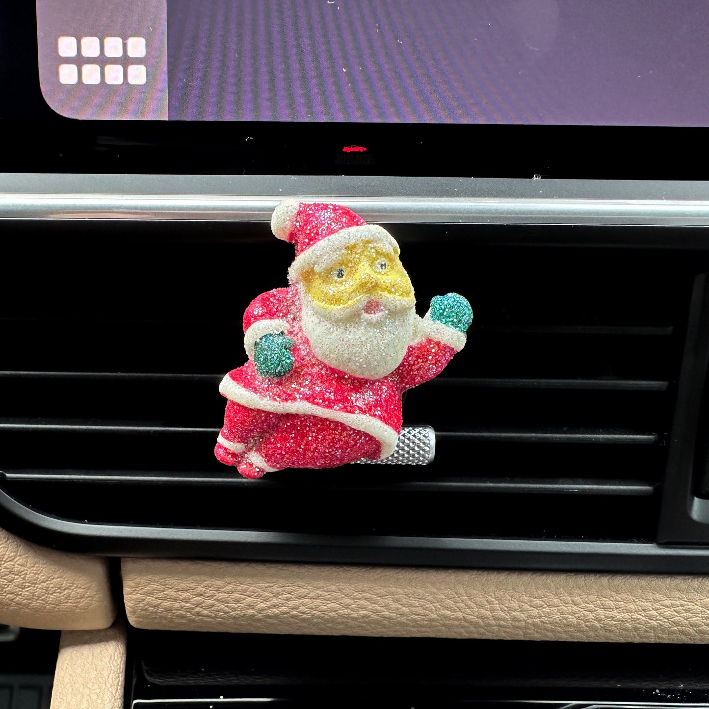 Cute Festive Santa Claus Christmas Air Vent Clip | Xmas Christmas Holiday Car Accessory | Car Charm | Holiday Gift | Christmas Decoration