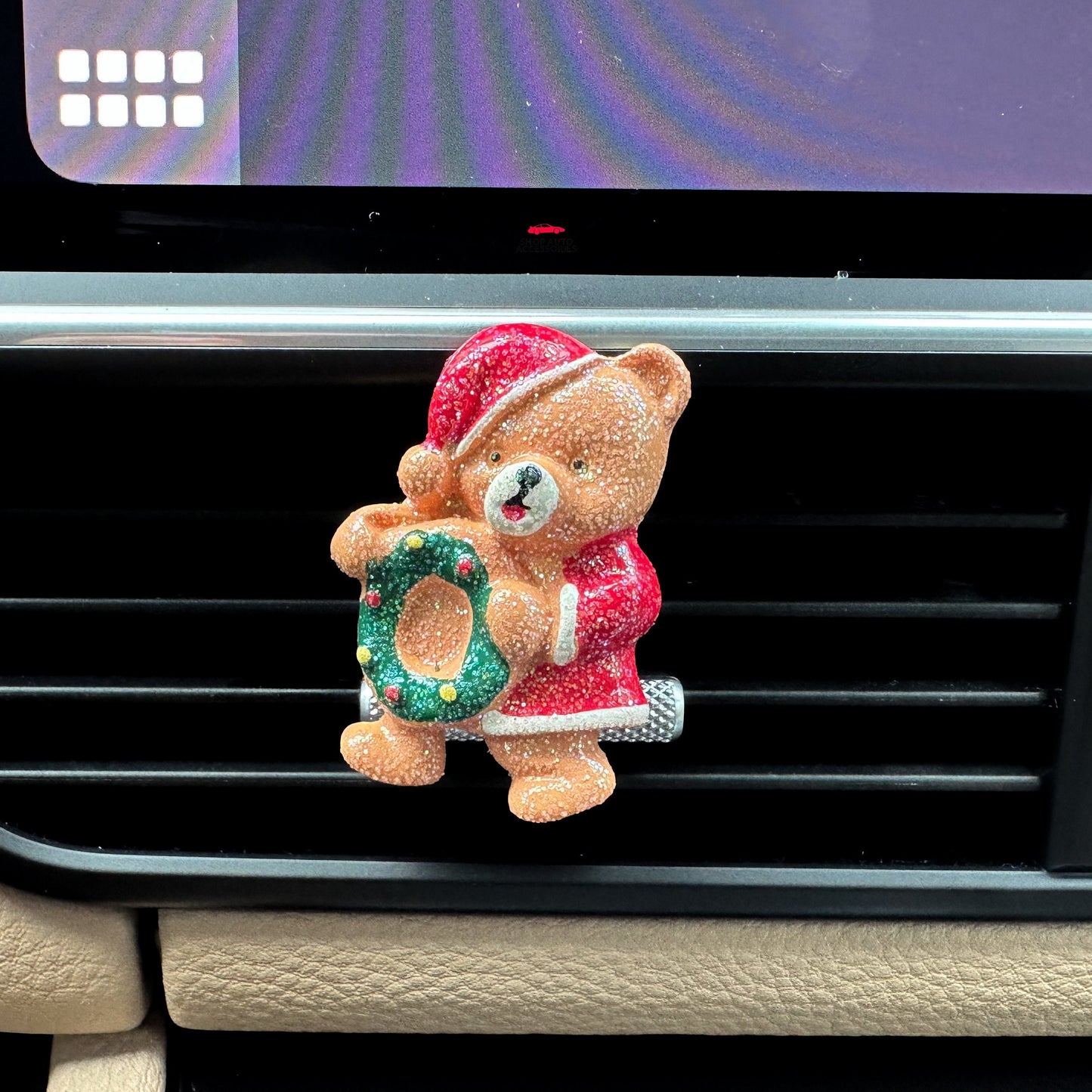 Cute Festive Santa Claus Christmas Air Vent Clip | Xmas Christmas Holiday Car Accessory | Car Charm | Holiday Gift | Christmas Decoration