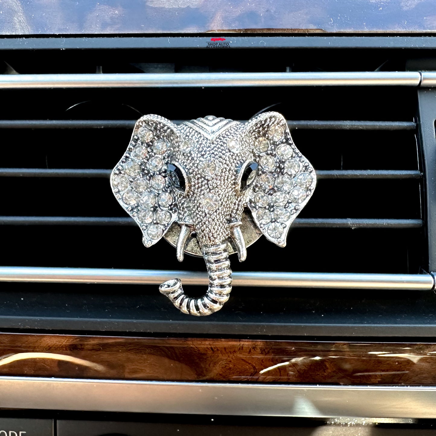 Set of 2 Cute Crystal Rhinestone Elephant Air Vent Clip | Bling Accessory | Air Freshener Clip | Cute Car Accessory | New Car Gift