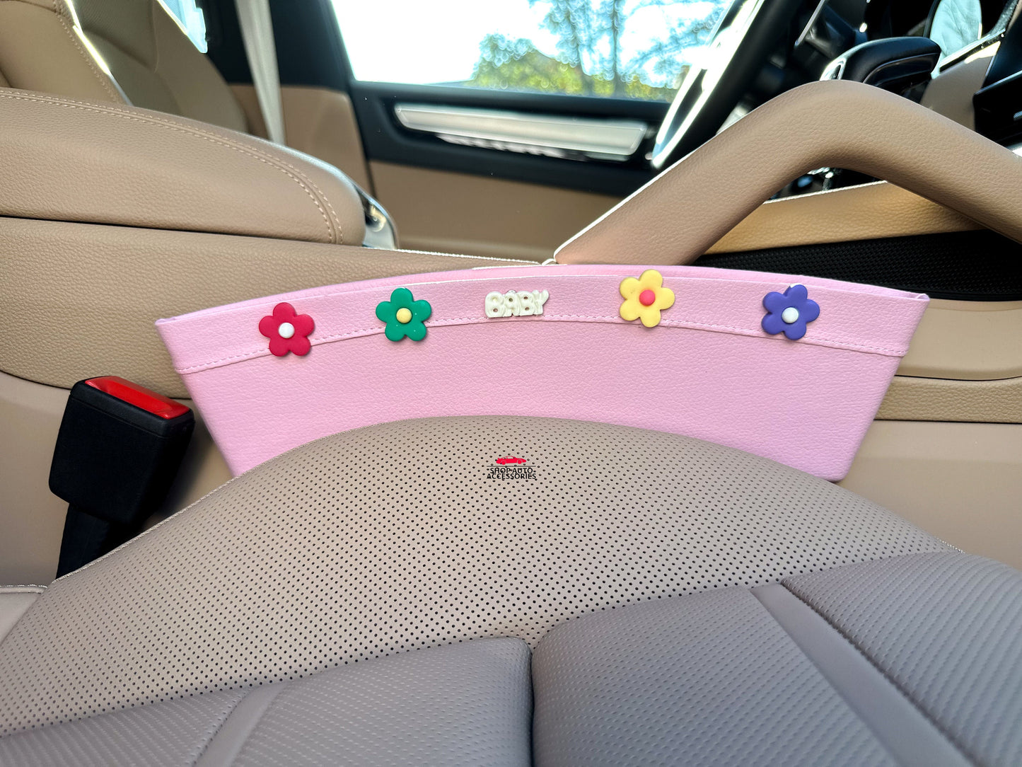 Cute Flower Car Seat Gap Filler Organized Storage Box | Car Interior Decor | Car Organizers | Car Phone Holder | New Car Gift