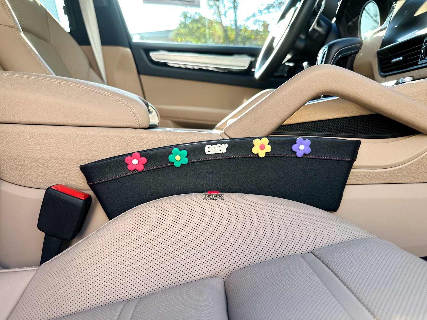Cute Flower Car Seat Gap Filler Organized Storage Box | Car Interior Decor | Car Organizers | Car Phone Holder | New Car Gift