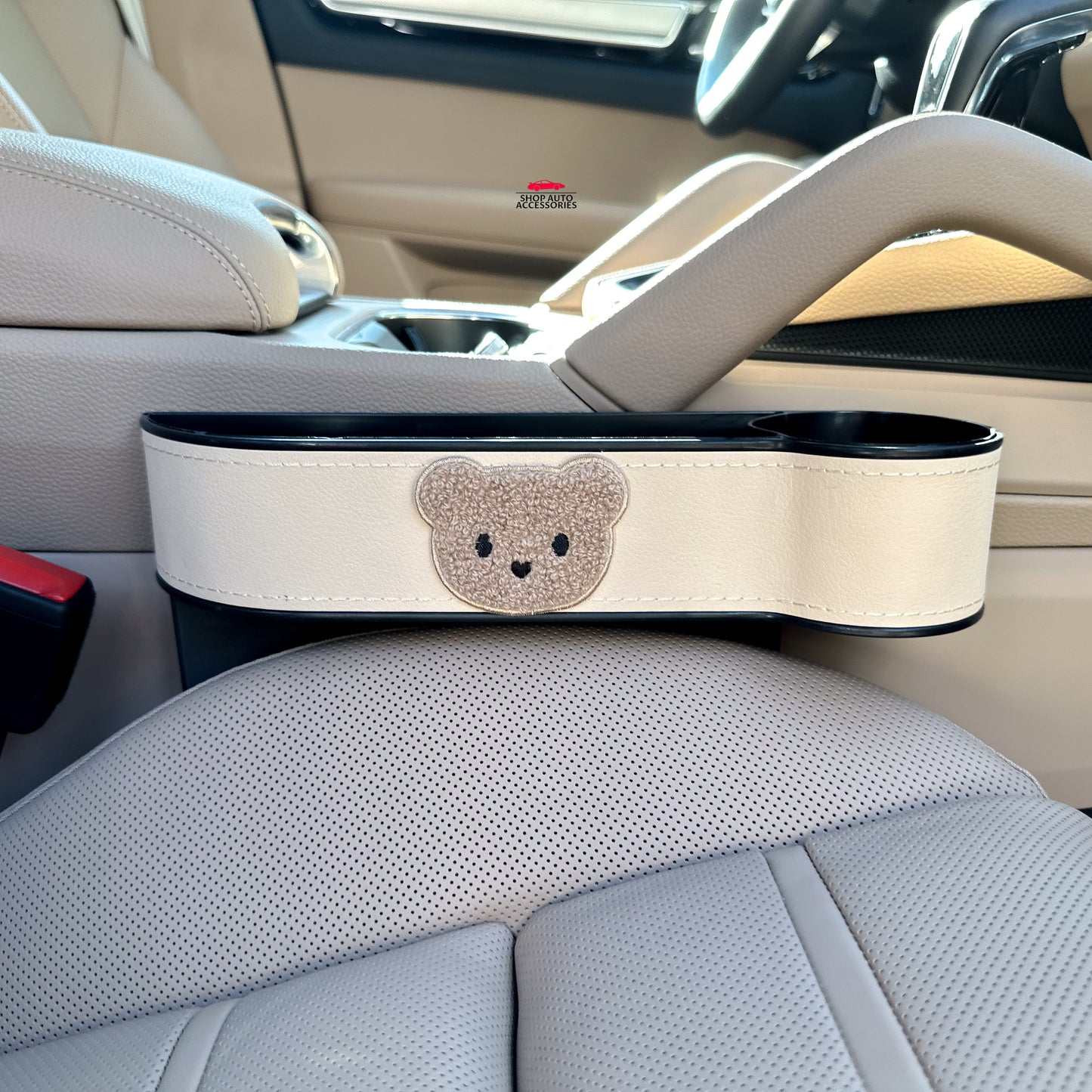 Set of 2 Cute Bear Car Gap Slit Storage Box | Car Organizer | Seat Gap Storage | Car Wallet Phone Holder | New Car Gift