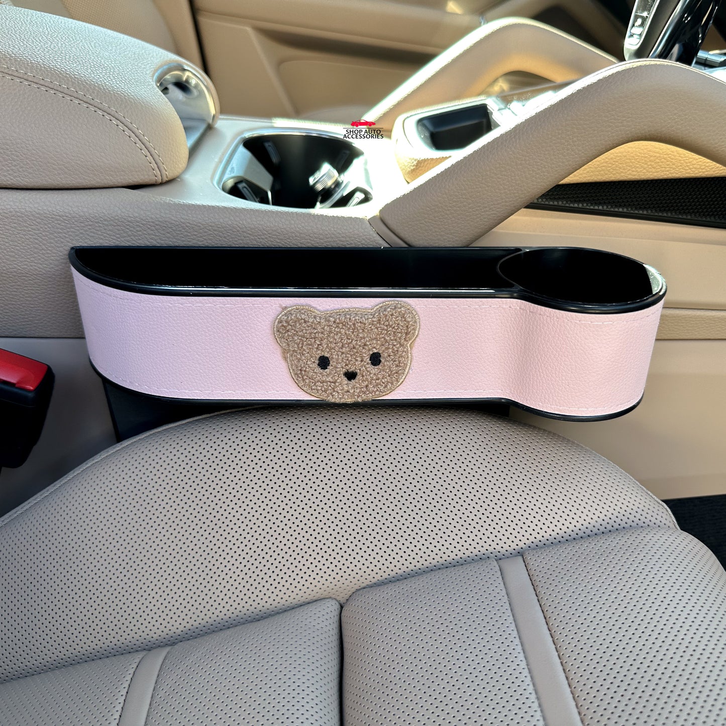 Set of 2 Cute Bear Car Gap Slit Storage Box | Car Organizer | Seat Gap Storage | Car Wallet Phone Holder | New Car Gift