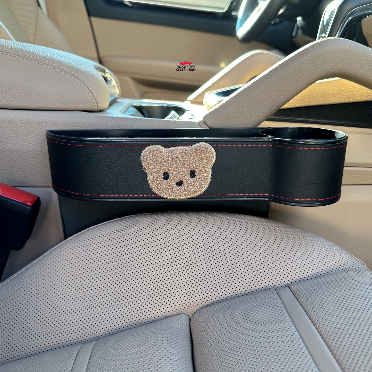 Set of 2 Cute Bear Car Gap Slit Storage Box | Car Organizer | Seat Gap Storage | Car Wallet Phone Holder | New Car Gift