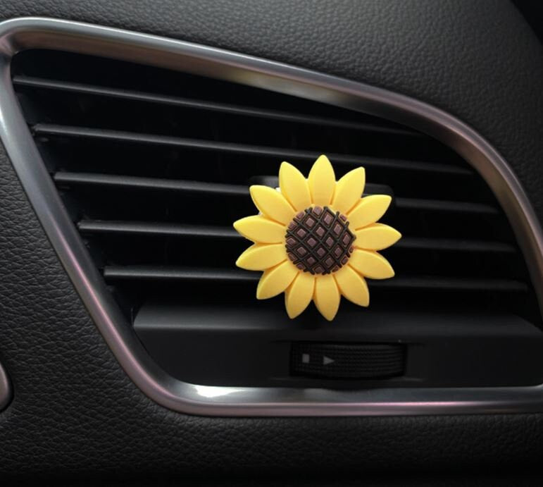 Set of 2 Cute Sunflower Vent Clip | Car Air Freshener | Air Freshener Clip | Sunflower Accessories | Air Fresheners | New Car Gift