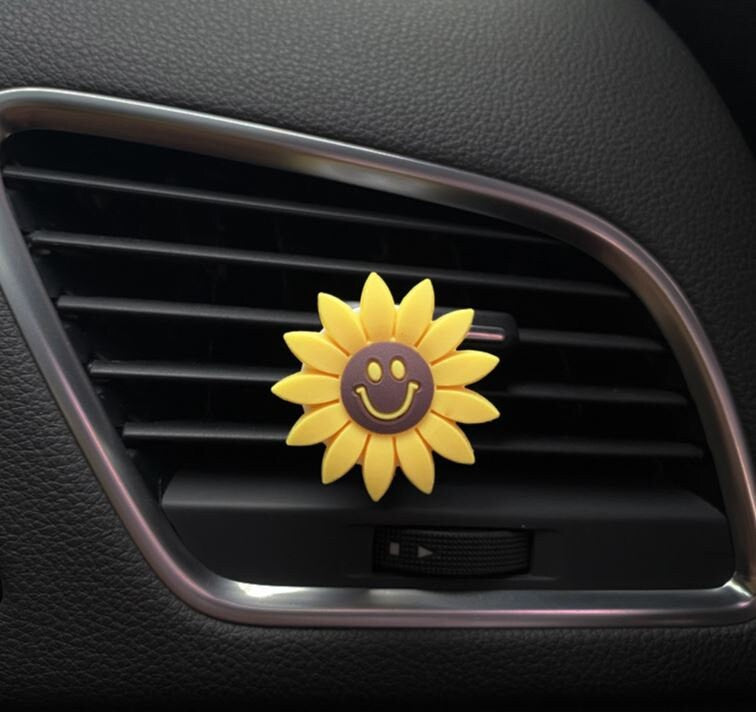 Set of 2 Cute Sunflower Vent Clip | Car Air Freshener | Air Freshener Clip | Sunflower Accessories | Air Fresheners | New Car Gift