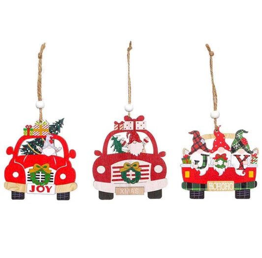 Cute Festive Christmas Mirror Hanger Accessory (3 Pack) | Xmas Holiday Car Accessory | Car Charm | Holiday Gift | Christmas Decoration