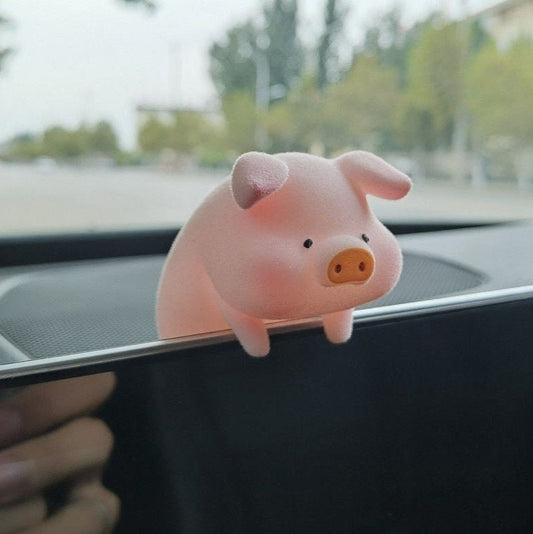 Cute Cartoon Pig Car Dashboard Ornament | Little Pig Car Swing Ornament | Unique Car Accessory Gift | New Car Gift