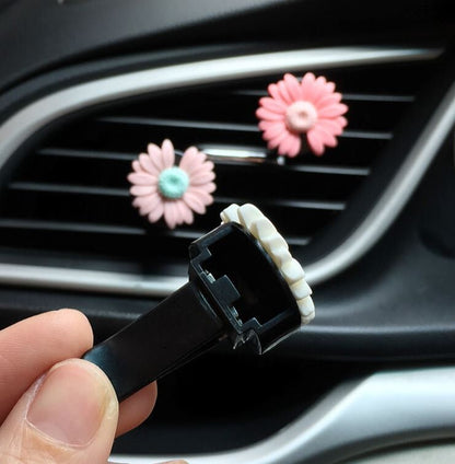 Set of 8 Cute Chrysanthemum Flower Air Vent Clip | Air Freshener Clip | Car Flower Accessories | Cute Air Fresheners | Valentine's Day