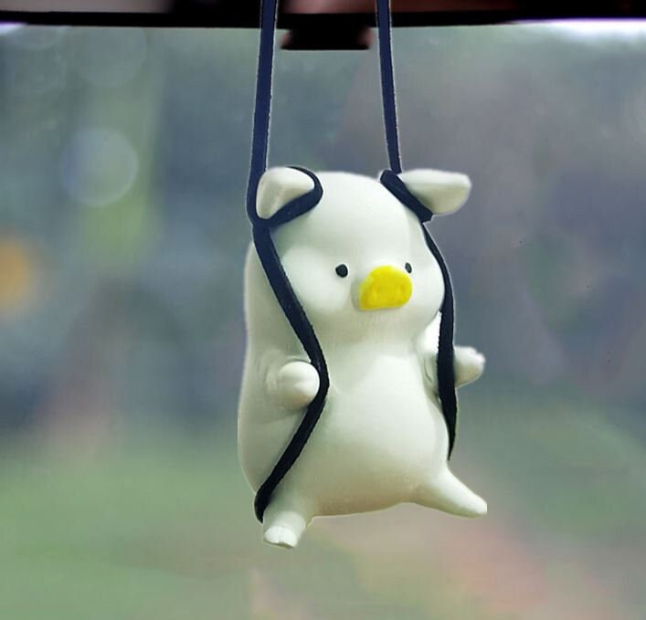 Cute Swinging Mini Pig Car Rear View Mirror Hanging Accessory | Little Pig Car Ornaments | Unique Car Accessory Gift | New Car Gift