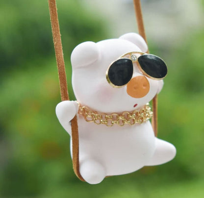 Cute Swinging Mini Pig Car Rear View Mirror Hanging Accessory | Little Pig Car Ornament | Unique Car Accessory Gift | New Car Gift