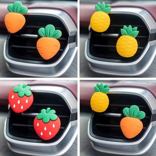 Cute Fruit Vegetable Pineapple Strawberry Carrot Air Vent Clip | Air Freshener Clip | Cute Car Accessories | New Car Gift