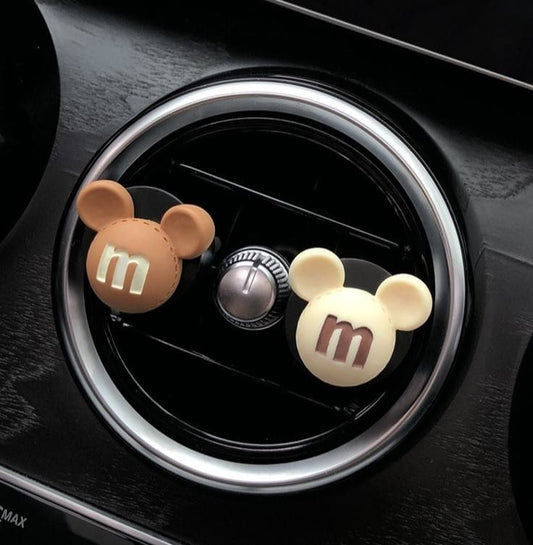 Set of 2 Cute Chocolate Bears and Flower Air Vent Clip | Air Freshener Clip | Cute Car Accessories | New Car Gift