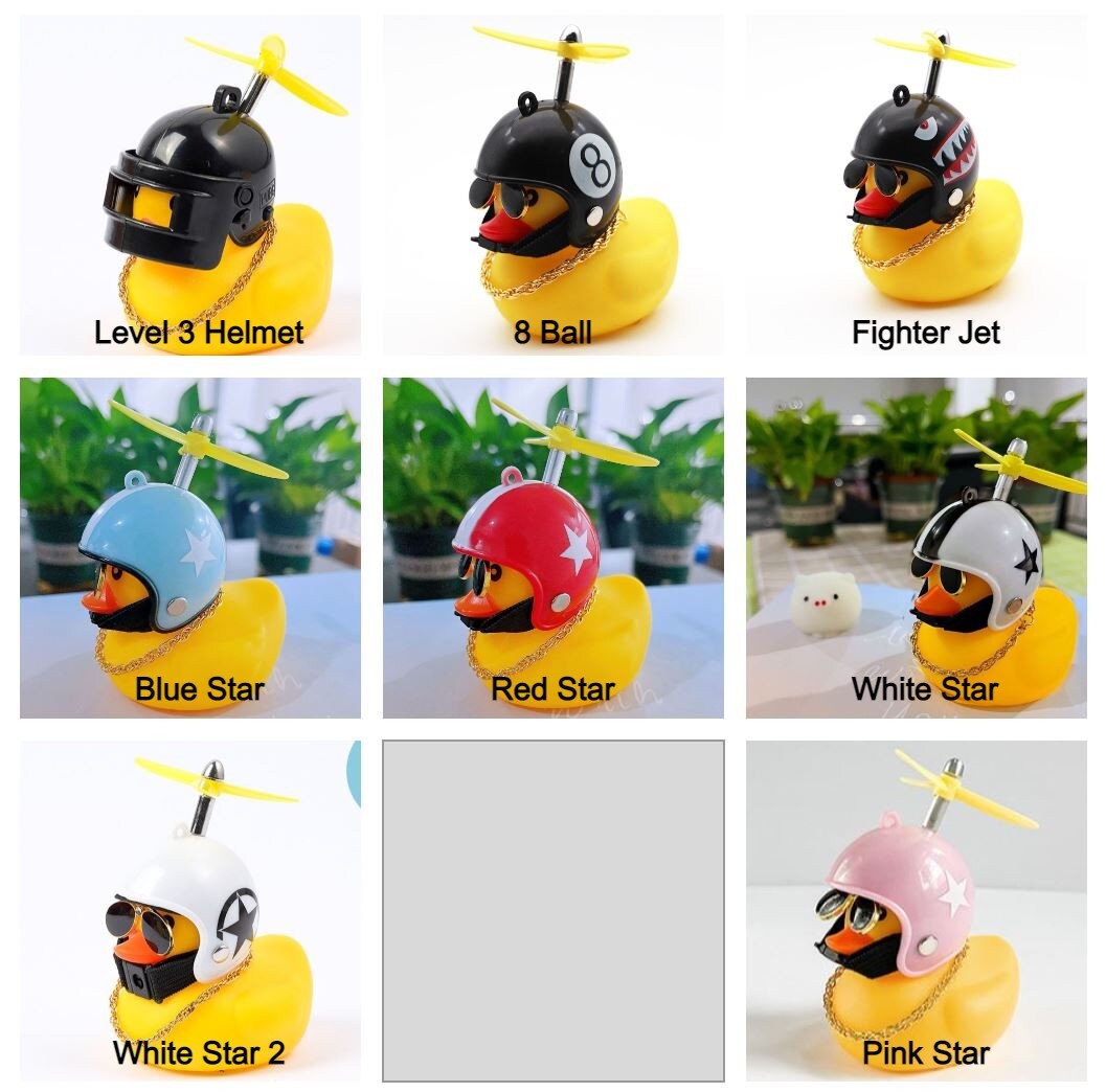 Cute Yellow Rubber Duck w/ Helmet Bicycle Car Dashboard Accessory | Little Duck Car Ornament | Cute Car Accessory | New Car Gift