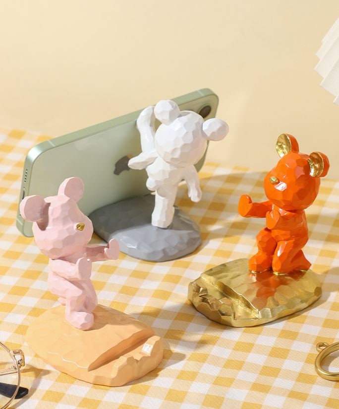 Adorable Bear Phone Holder Stand for iPhone and Android | Cute Bear Design | Phone Accessories and Gifts | New Car Gift