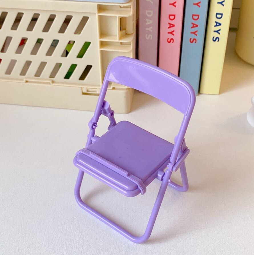 Cute Mini Foldable Chair Phone Holder Stand | Cellphone Holder | Desktop Organizers | Aesthetic PC Office Setup | New Car Gift