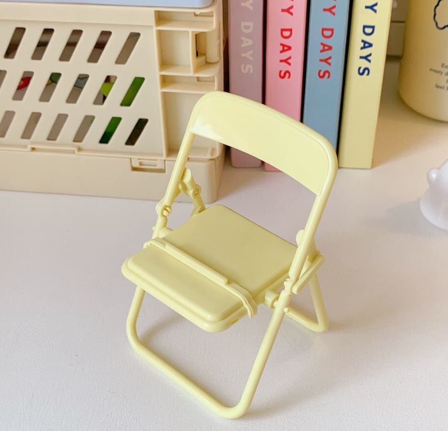 Cute Mini Foldable Chair Phone Holder Stand | Cellphone Holder | Desktop Organizers | Aesthetic PC Office Setup | New Car Gift